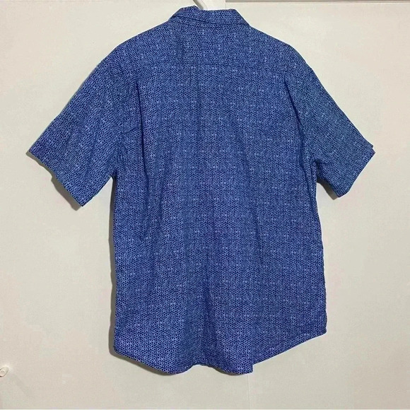 Jachs New York men blue button up short sleeve casual shirt size XL - Picture 2 of 8
